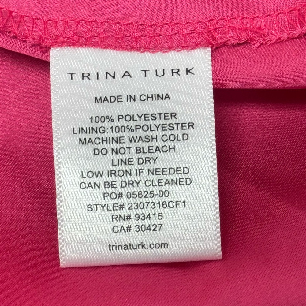 $328 Trina Turk Bloom Mockneck Minidress Radio City Rose Flowy A-line Sz 12 - Picture 11 of 16